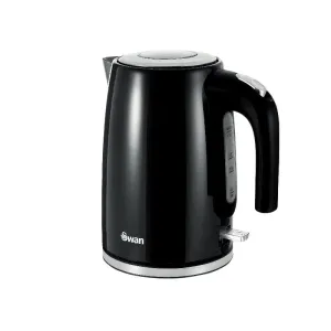 Swan Townhouse Stainless Steel Black 1,7 Litre Jug Kettle STH17B