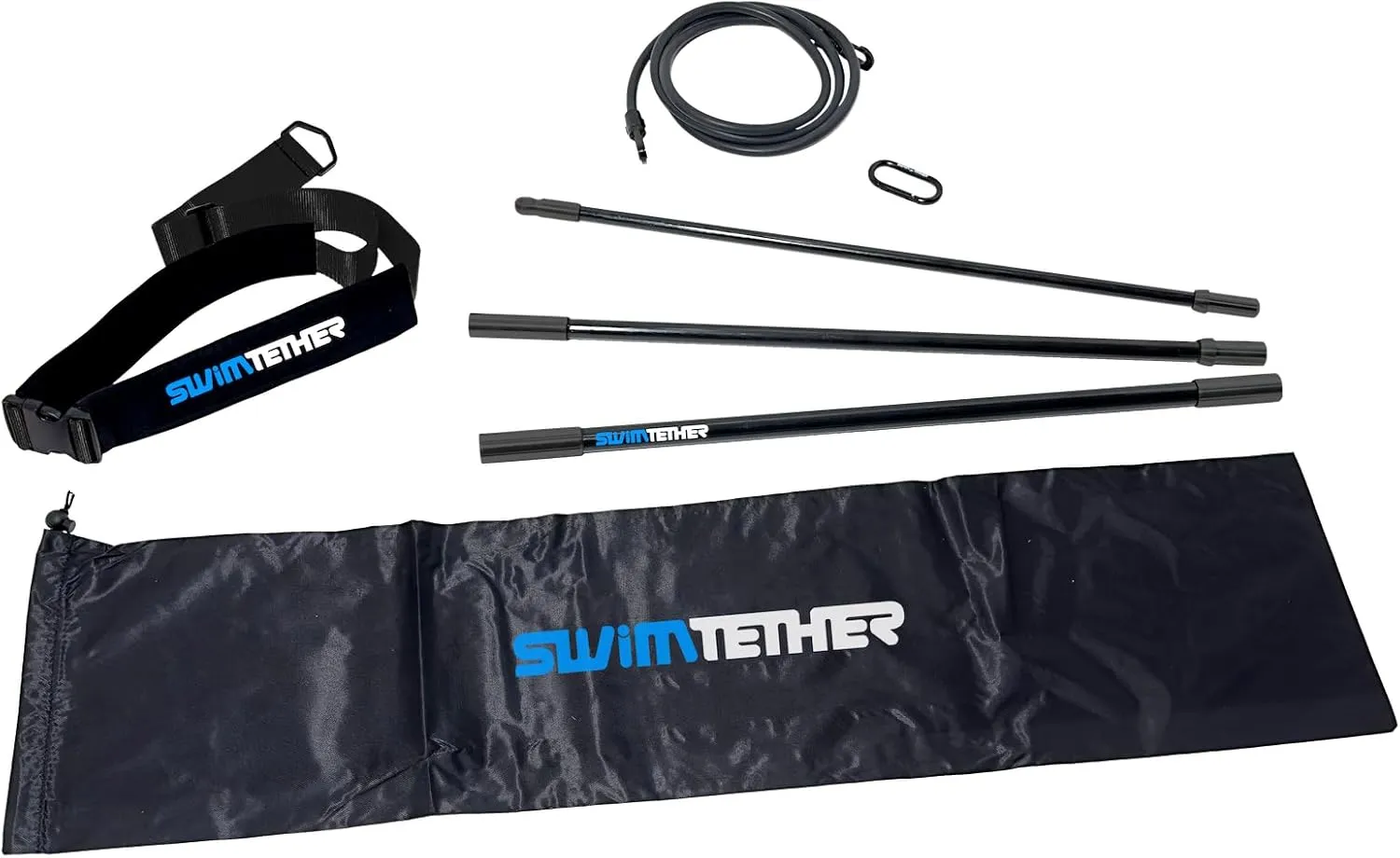 Swim Tether 3 – Swim Training Resistance Belt – Tangle Free Design – Turn Your Pool or Spa Into a Stationary Swimming Environment ST3 - Gift for Swim
