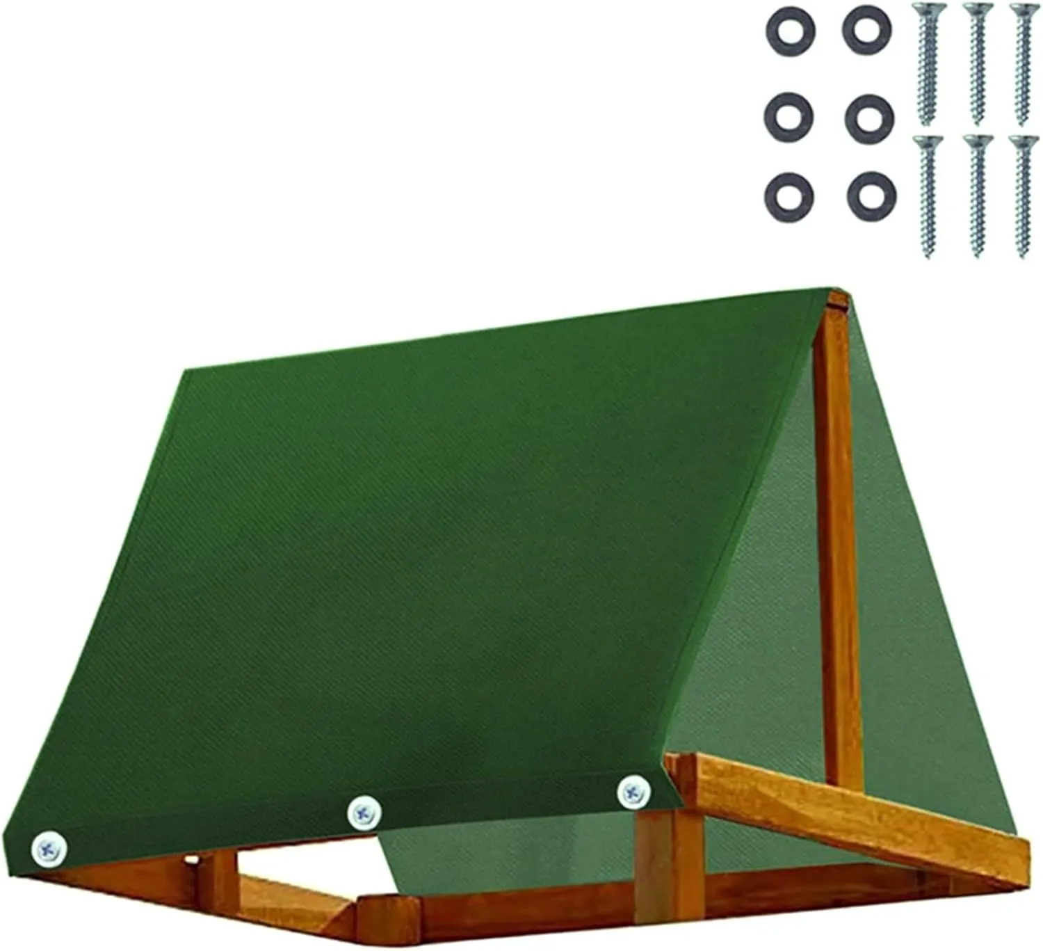 Swing Canopy Replacement Cover Playset Tarp Replacement Waterproof Outdoor Swing Set Shade Sun Shade Proof Playground Canopy Replacement Swingset Slide Backyard Sunshade (Green)