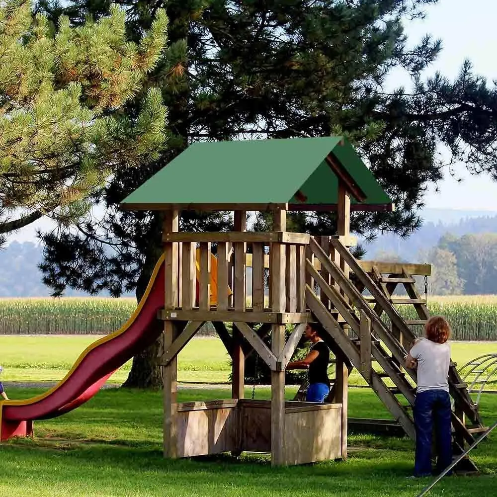 Swing Set Replacement Tarp, 52"x90" 43"x90" Playground Replacement Canopy, Outdoor Swingset Shade, Playground Roof Canopy Waterproof Cover Replacement Tarp Sunshade (Green, 52"x90")