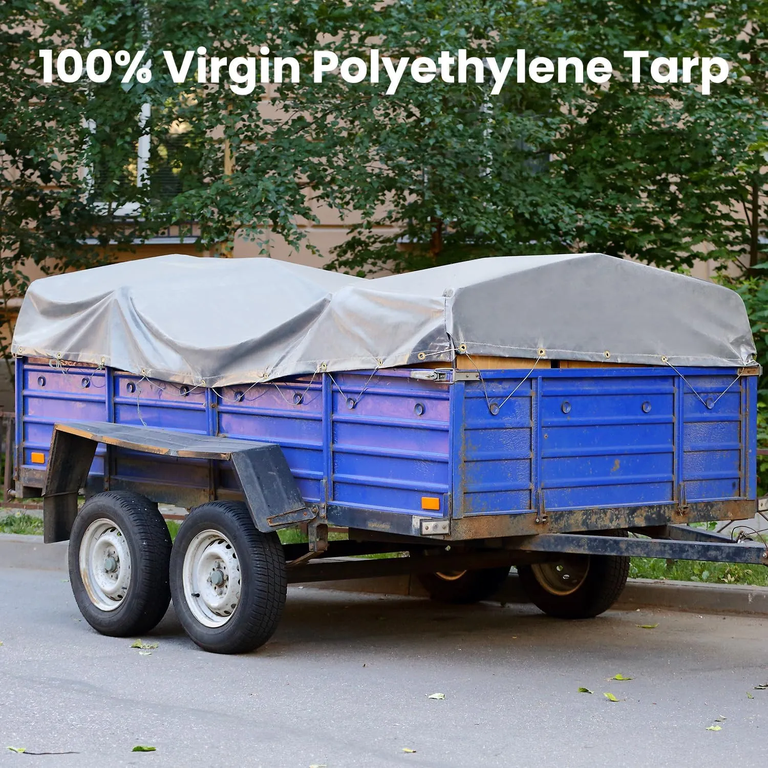 Tarp 10x12FT, Extra Thick 16Mil Heavy Duty Waterproof Tarps with Brass Grommets and Reinforced Edges, Tear & Fade Resistant, 100% UV Blocking Outdoor Tarp for Roof Camping Patio Pool Boat (Silver)