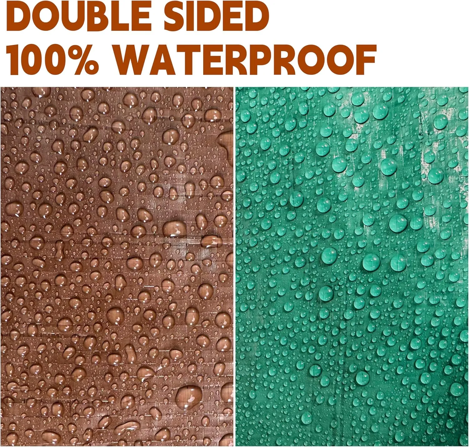 Tarp 12x30 ft 100% Waterproof 7mil Durable Grommets and Reinforced Edges,Uv Resistant,Green/Brown Tarp,Emergency Rain Shelter,Outdoor Cover and Camping Use -by MVPNET
