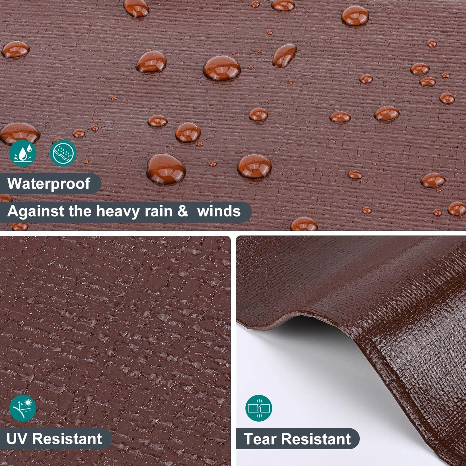 Tarp 16x20FT, 14 Mil Large Tarp, Tarps Heavy Duty Waterproof with Grommets Every 23.6", 420D Thick Plastic Tarp, UV Resistant Tear&Fade Resistant, Reinforced Edges for Outdoor Pool Camp Tent