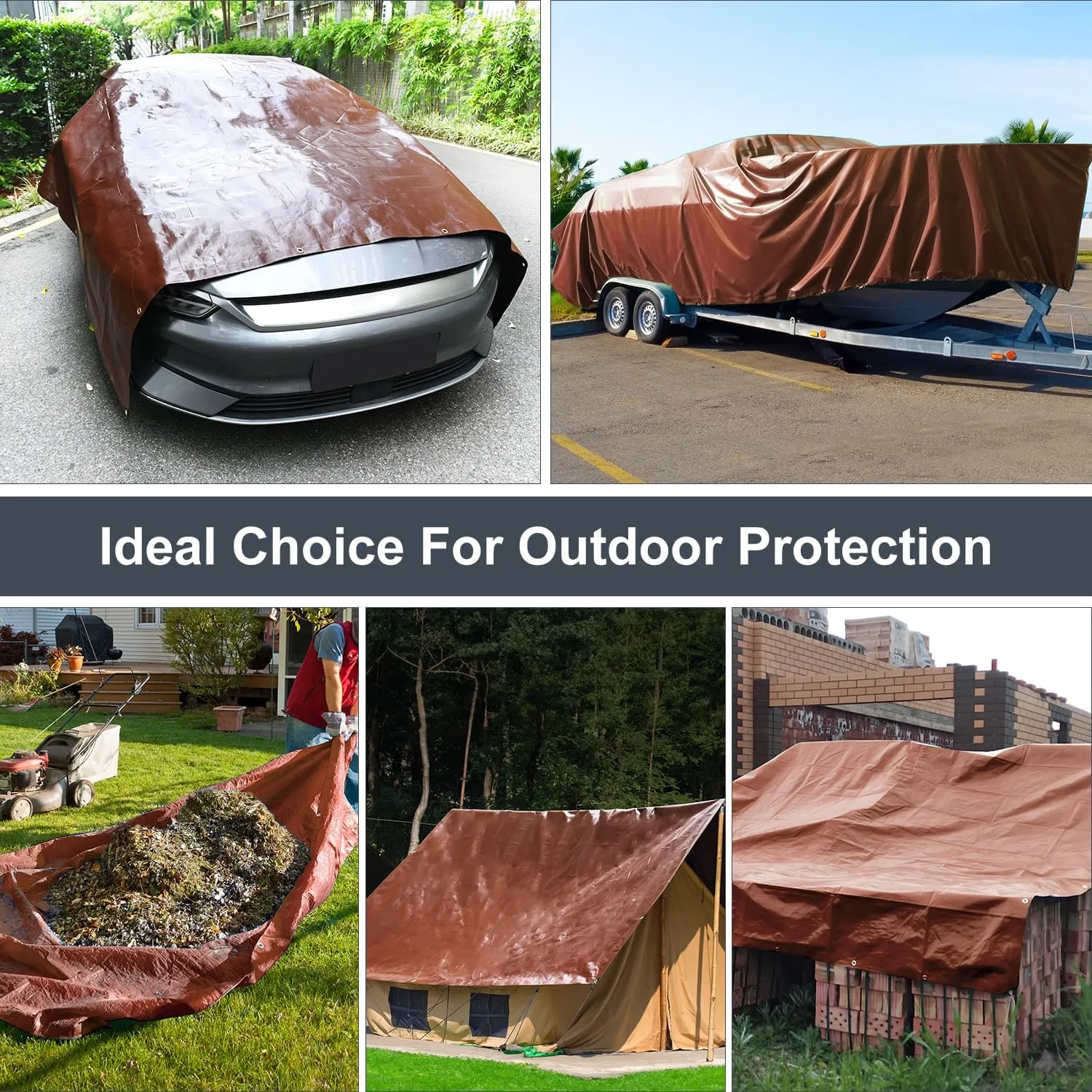 Tarp 16x20FT, 14 Mil Large Tarp, Tarps Heavy Duty Waterproof with Grommets Every 23.6", 420D Thick Plastic Tarp, UV Resistant Tear&Fade Resistant, Reinforced Edges for Outdoor Pool Camp Tent