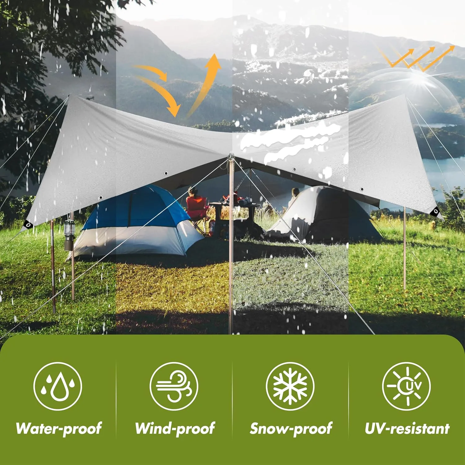 Tarp Heavy Duty 16x20ft Waterproof Tarps,10mil Uv Resistant,Multipurpose Silver/Black Tarps for Cars,Camping,Roof,Ship,Garden.by-MVPNET