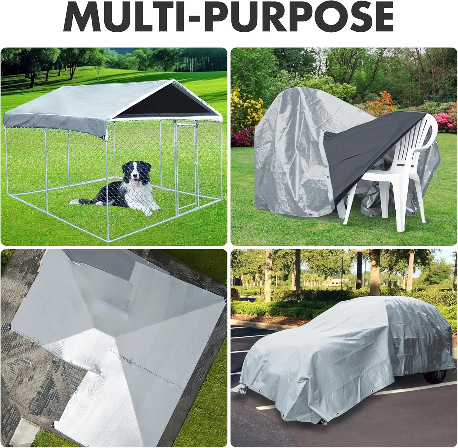 Tarp Heavy Duty 16x20ft Waterproof Tarps,10mil Uv Resistant,Multipurpose Silver/Black Tarps for Cars,Camping,Roof,Ship,Garden.by-MVPNET
