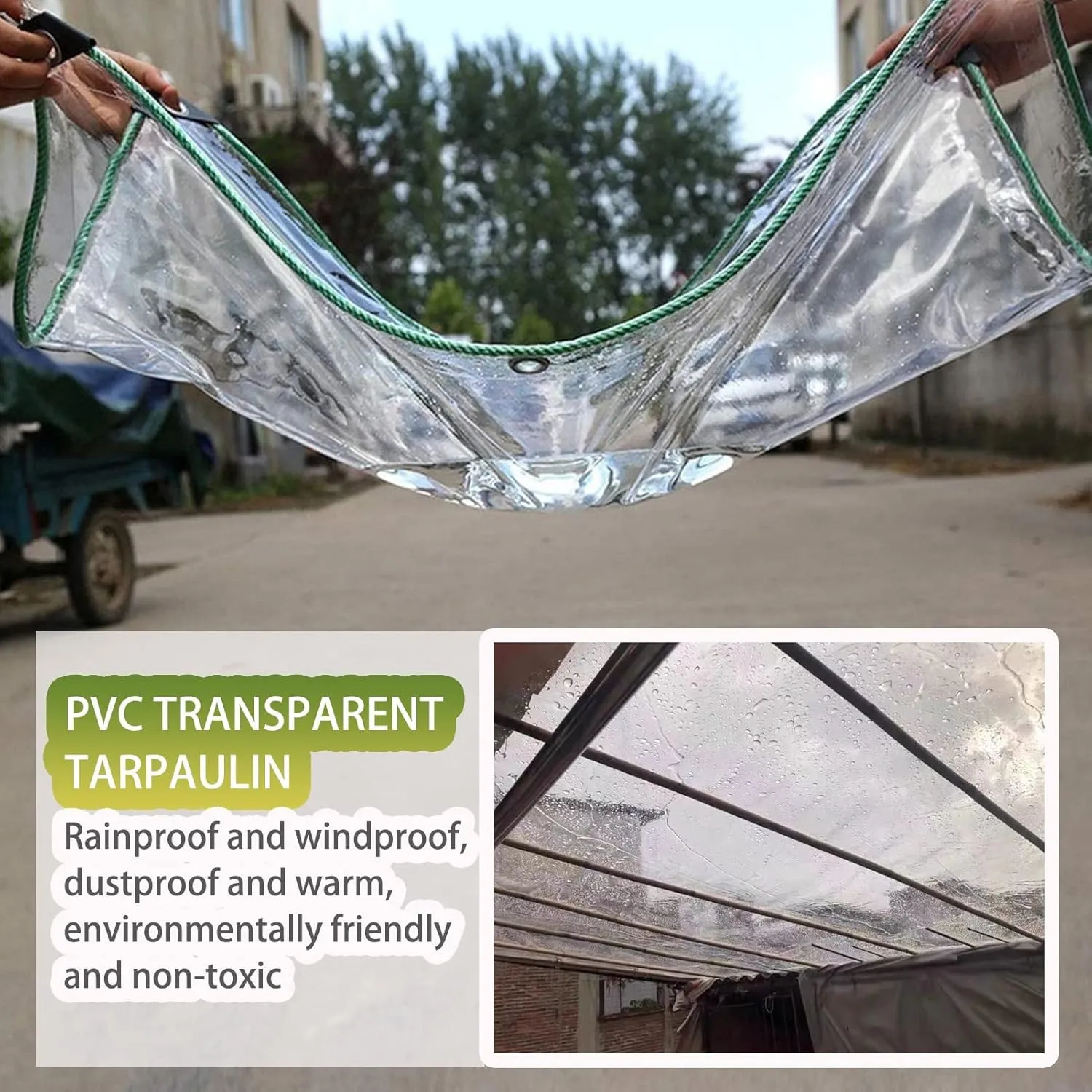 Tarp Sheet Heavy Duty Plastic Tarpaulin with Grommets Foldable Ground Sheet Outdoor Rainproof Canopy Tent for Camping Garden Furniture 3x3m (Size : 1.5x1.8m)