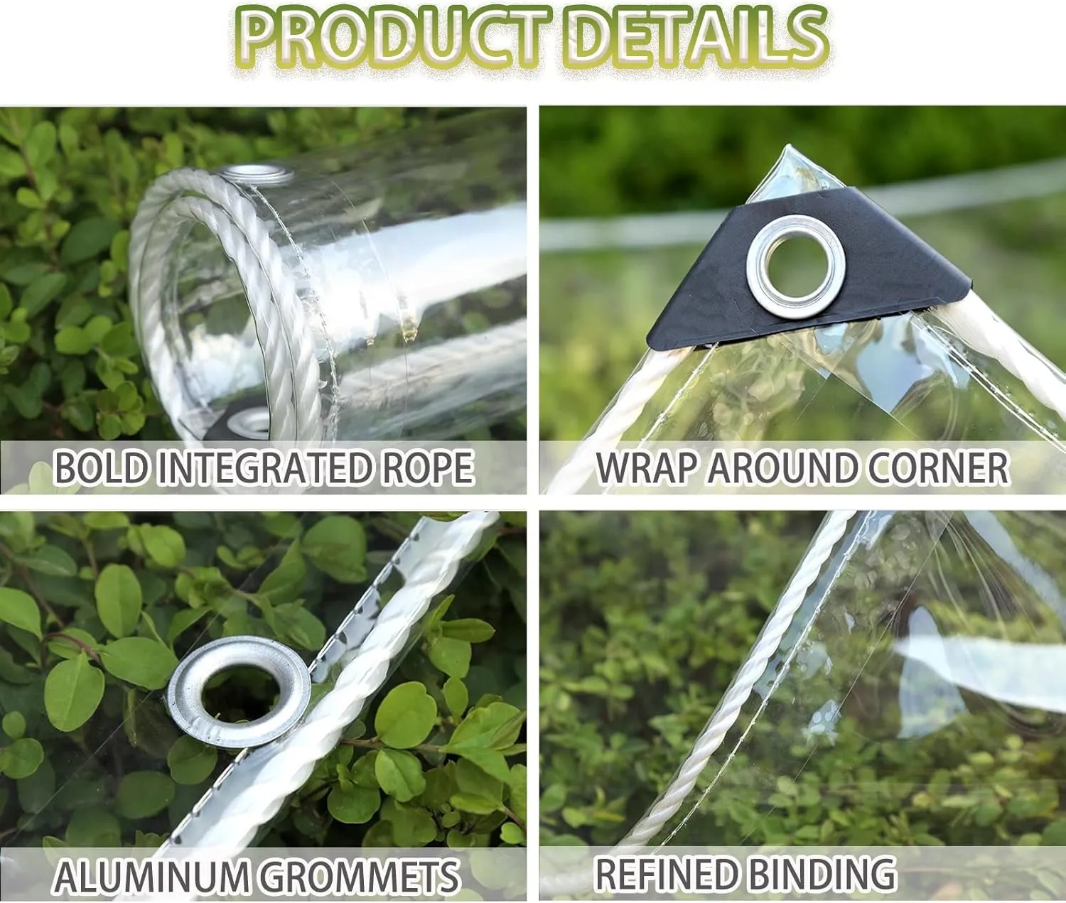 Tarp Sheet Heavy Duty Plastic Tarpaulin with Grommets Foldable Ground Sheet Outdoor Rainproof Canopy Tent for Camping Garden Furniture 3x3m (Size : 1x1.5m)
