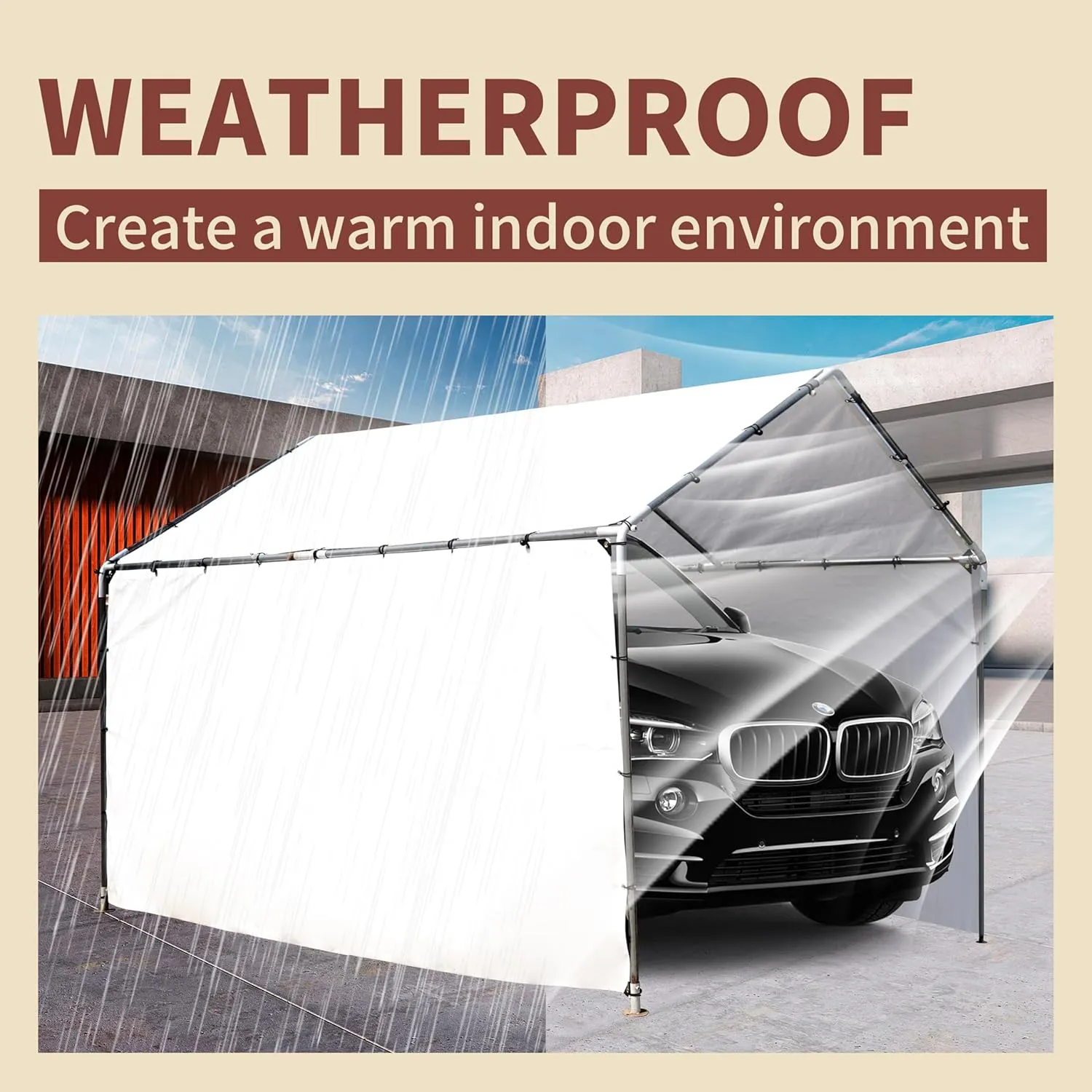 TARPAL 12'x20' White Tarp Waterproof 7.5 mil Medium Duty All Purpose Poly Tarps Cover Waterproof,Snow Proof UV Protection,Rip and Tear Proof,Poly Tarpaulin
