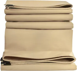 Tarpaulin 1.5x3m/2x2m/2x3m/3x6m Waterproof Heavy Duty 500g/㎡ PVC Tarp Sheet with Metal Eyelets for Garden Furniture, Hutch, Trampoline, Wood, Car, Camping or Gardening Cover(1x4m)