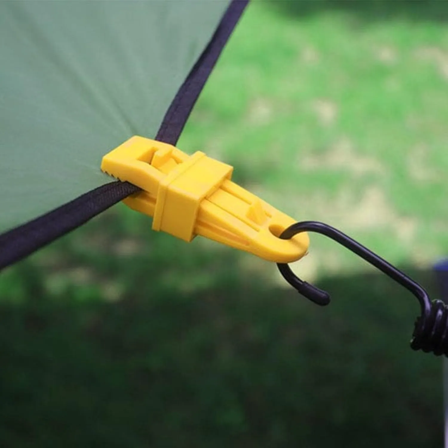 Tarpaulin Clips, Camping Accessories for Tent,10Pcs Adjustable Heavy Duty Lock Grip for Tarp & Shade Cloth,Tarp Clip Clamp,Heavy Duty Tarpaulin Clip(Yellow)