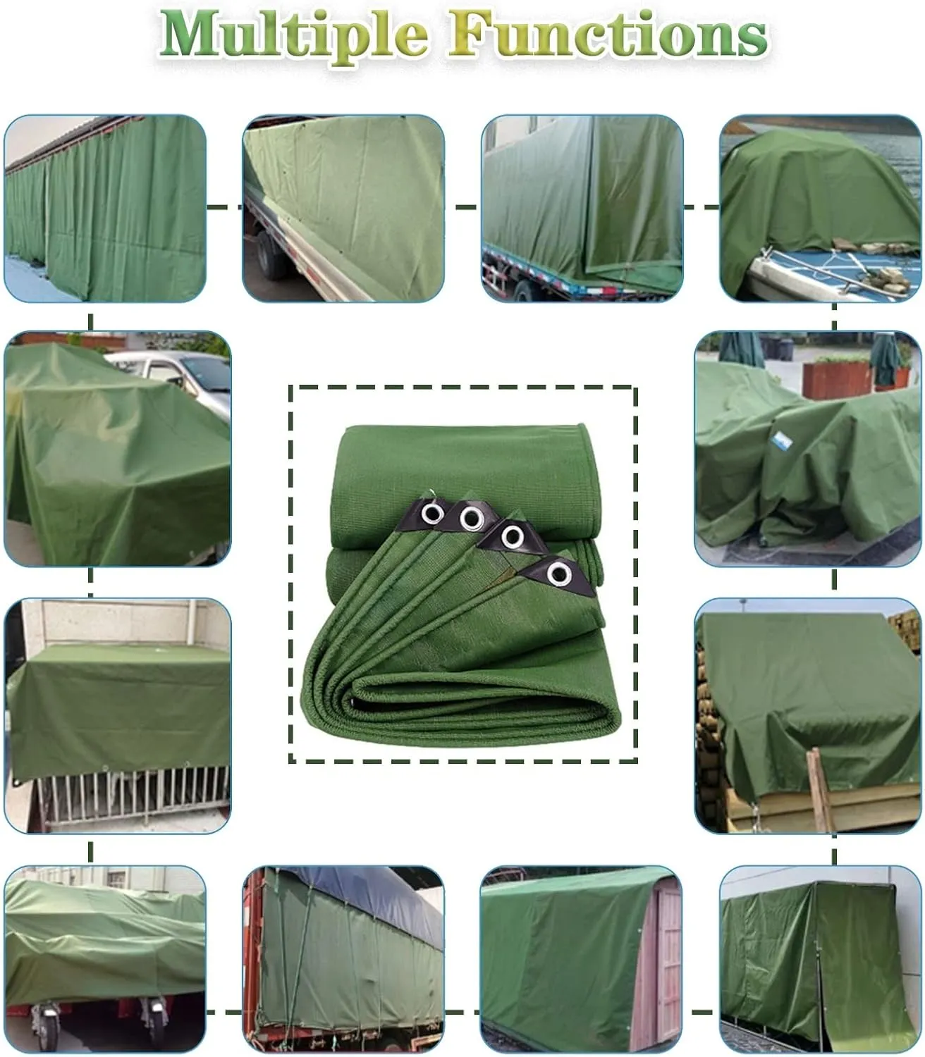 Tarpaulin Waterproof Heavy Duty Sheet Multipurpose Tarp Tent - Cover Made of 0.75mm Thick Tarpaulin, Fishing Camping Groundsheet Rainproof Canopy Tent (Size : 1x1m)