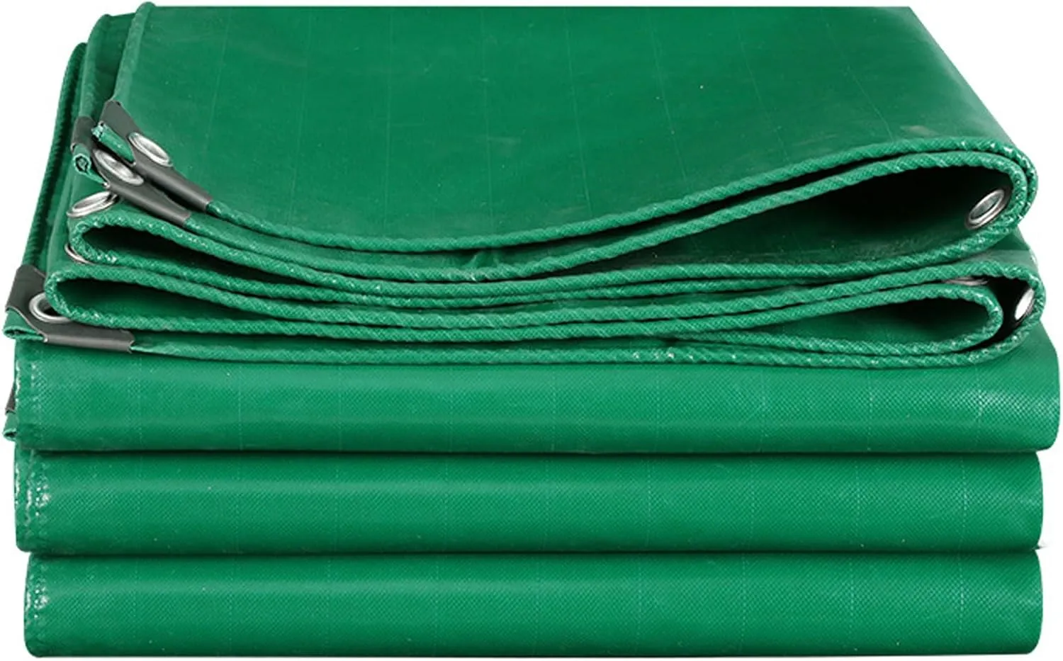 Tarpaulin Waterproof Heavy Duty, Waterproof PVC Heavy Duty Tarpaulin 500g/m² Reinforced Edges Metal Grommets UV Resistant Green Multiple Sizes(12x15m)