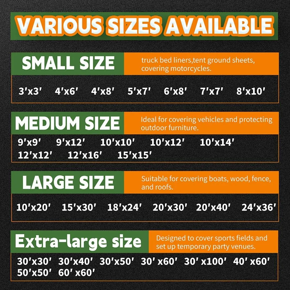 Tarps Heavy Duty Waterproof 12x16 Feet, 10Mil Multipurpose Poly Tarp Cover with Metal Grommets and Reinforced Edges, Silver/Brown Tarp by RAINDEWAY