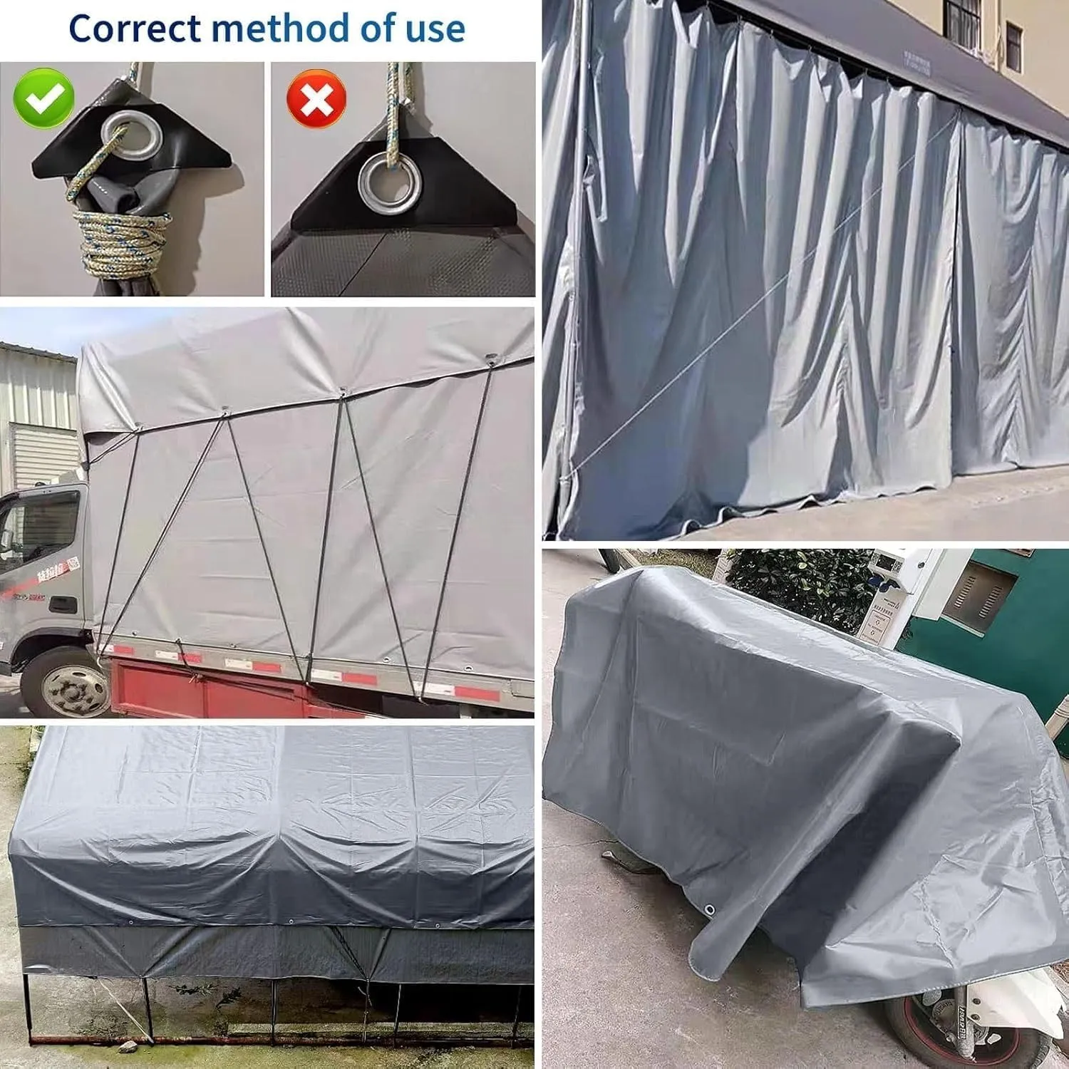 Tarps Heavy Duty Waterproof, Tarp Outdoor PVC Tarp Cover Thick UV-Protective Tarp with Grommet - for Firewood Outdoor Furniture etc, 2 * 3/6 * 9ft