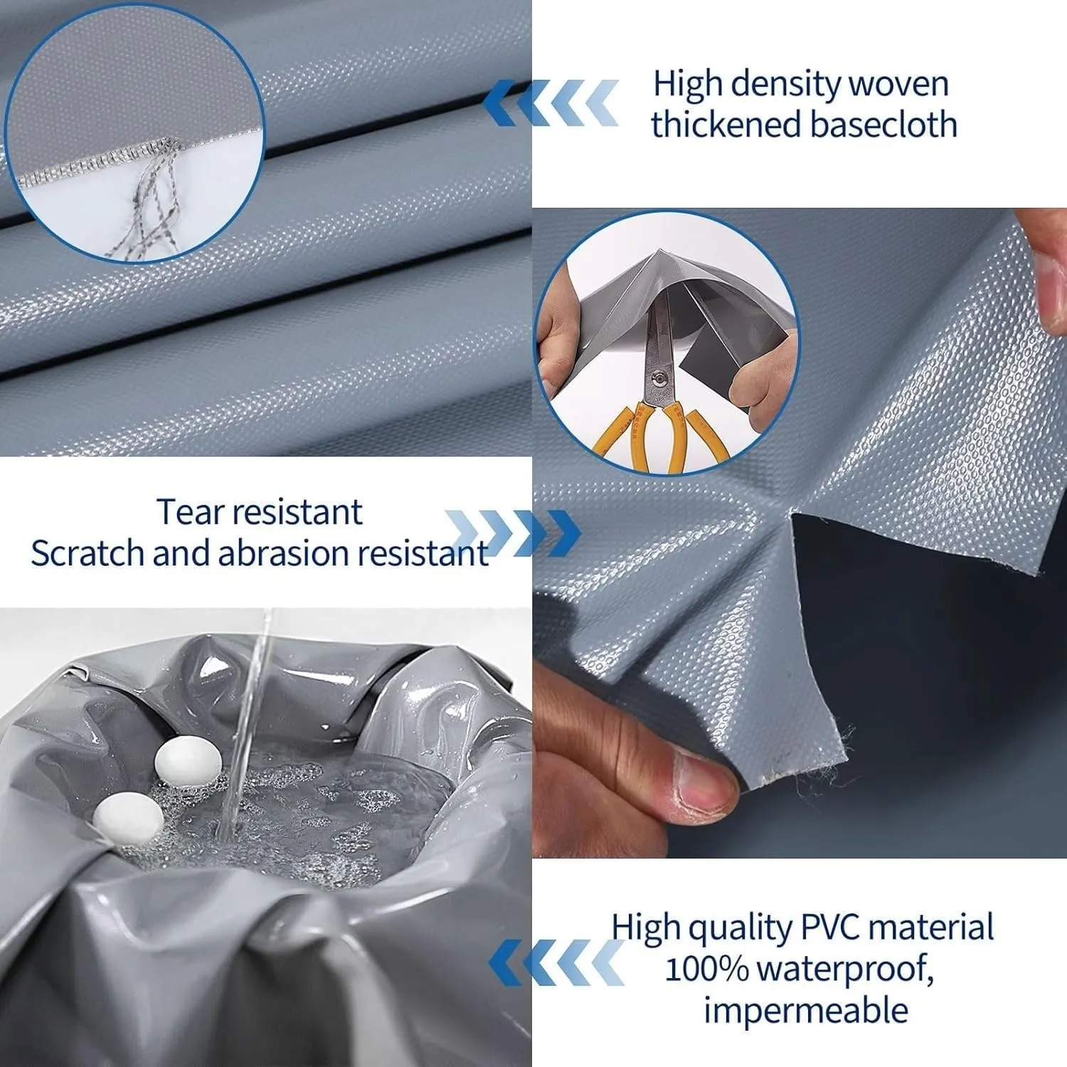 Tarps Heavy Duty Waterproof, Tarp Outdoor PVC Tarp Cover Thick UV-Protective Tarp with Grommet - for Firewood Outdoor Furniture etc, 2 * 3/6 * 9ft