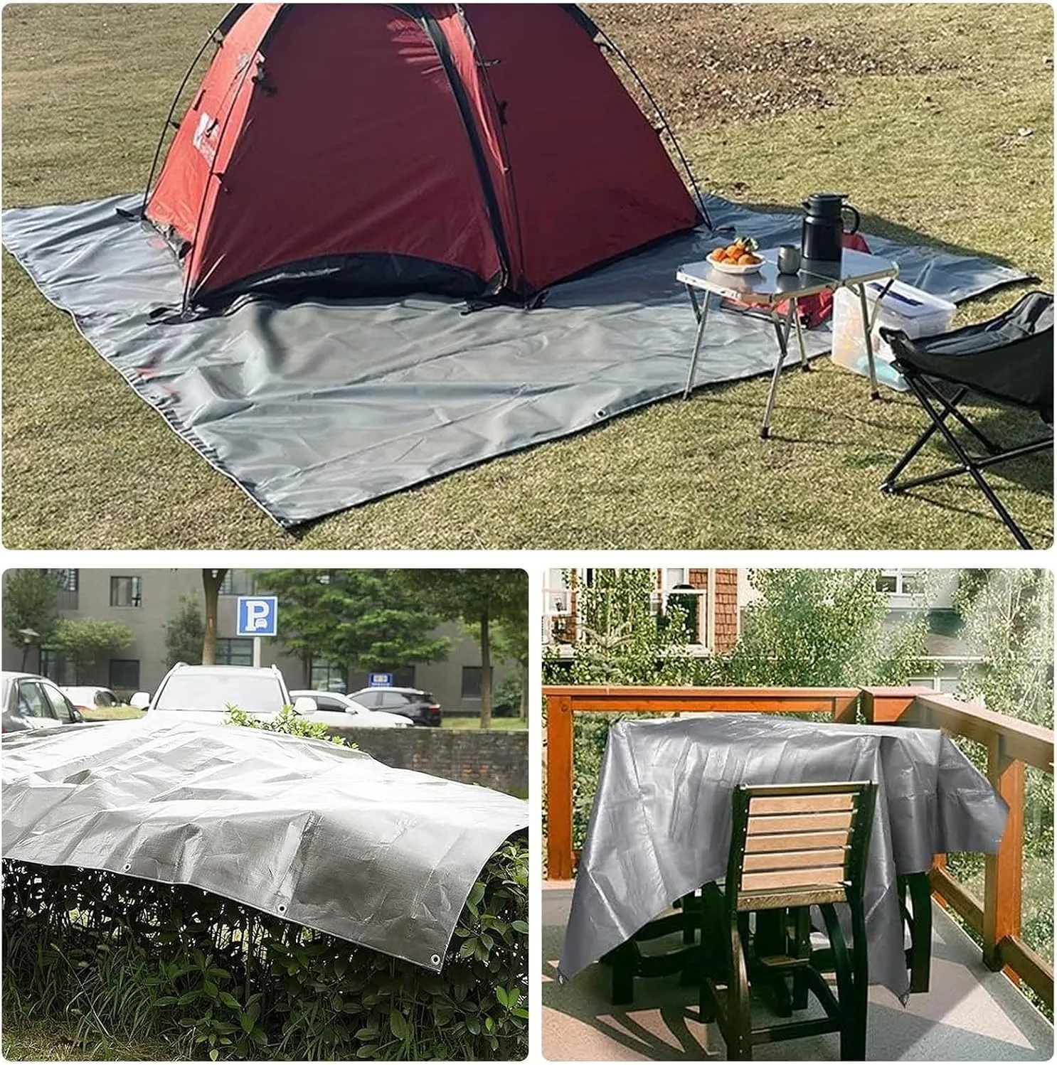 Tarps Heavy Duty Waterproof, Tarp Outdoor PVC Tarp Cover Thick UV-Protective Tarp with Grommet - for Firewood Outdoor Furniture etc, 2 * 3/6 * 9ft