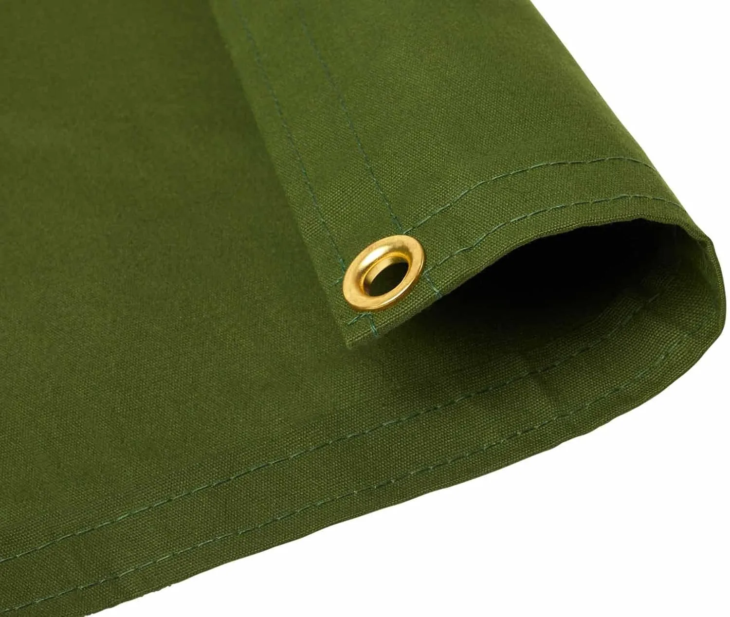 Tarps Now 20x20 ft Waterproof Canvas Tarp| 20 MIL Heavy Duty, Water Resistant, Tear Resistant, Reinforced Edges, Brass Grommets| Ideal for Construction, Trucking, Manufacturing, Camping – Olive Color