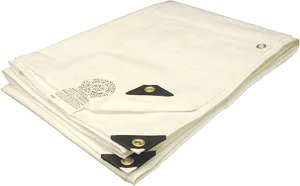 Tarps Now 20x40 Feet Fire Retardant Poly Tarp |12 MIL Heavy Duty Waterproof Cover |Rip and Tear Proof Plastic Tarp with Rustproof Aluminum Grommets & Reinforced Edges |Ideal for Camping - White