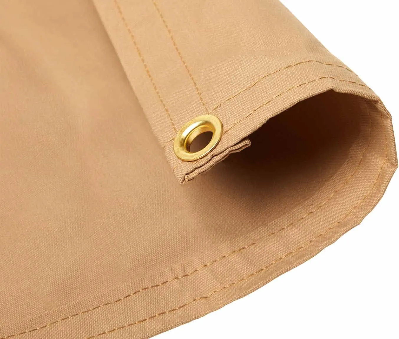 Tarps Now 5x7 Feet Waterproof Canvas Tarp|20 MIL Commercial Grade, Heavy Duty, Tear-Resistant, Rustproof Brass Grommets, Reinforced Edges| Ideal for Construction, Trucking, Manufacturing –Tan Color