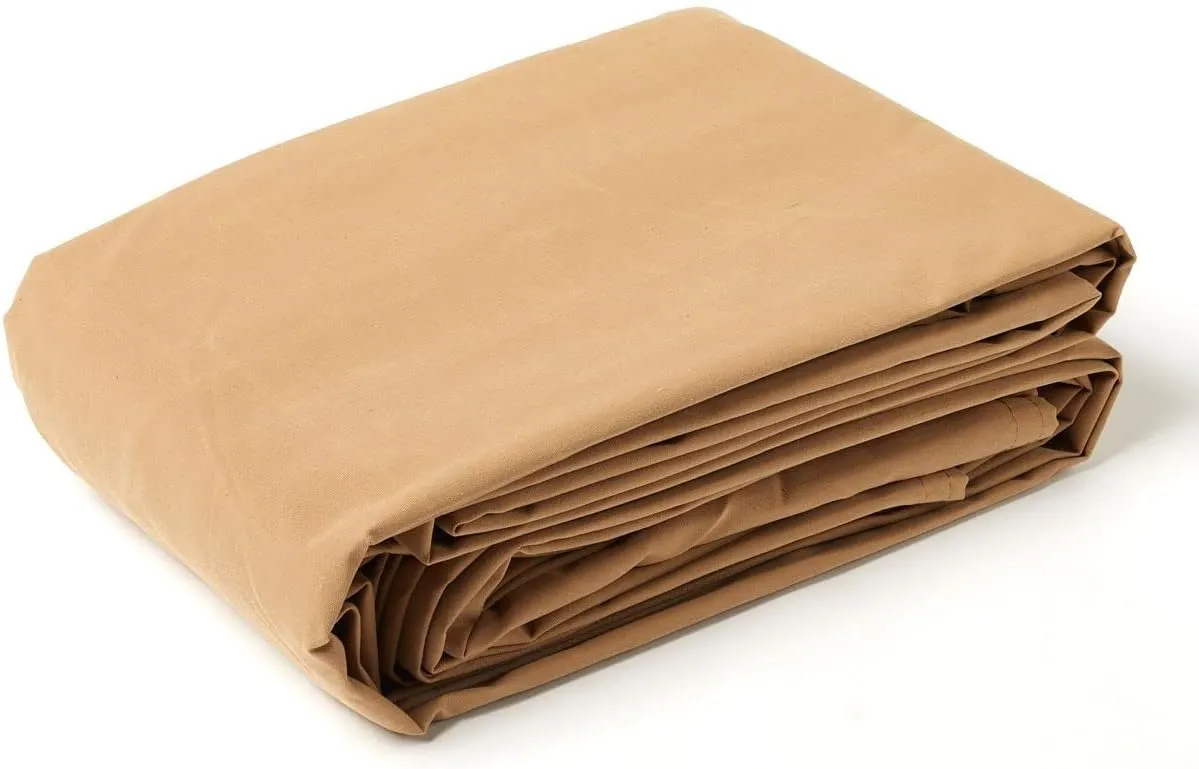 Tarps Now 5x7 Feet Waterproof Canvas Tarp|20 MIL Commercial Grade, Heavy Duty, Tear-Resistant, Rustproof Brass Grommets, Reinforced Edges| Ideal for Construction, Trucking, Manufacturing –Tan Color
