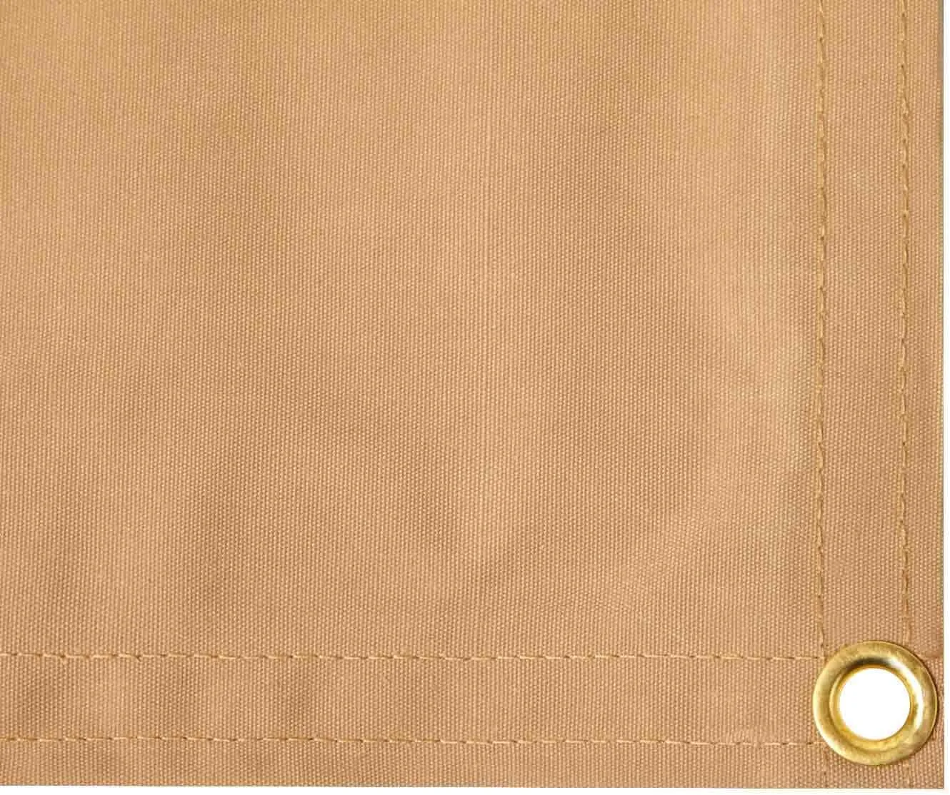 Tarps Now 5x7 Feet Waterproof Canvas Tarp|20 MIL Commercial Grade, Heavy Duty, Tear-Resistant, Rustproof Brass Grommets, Reinforced Edges| Ideal for Construction, Trucking, Manufacturing –Tan Color