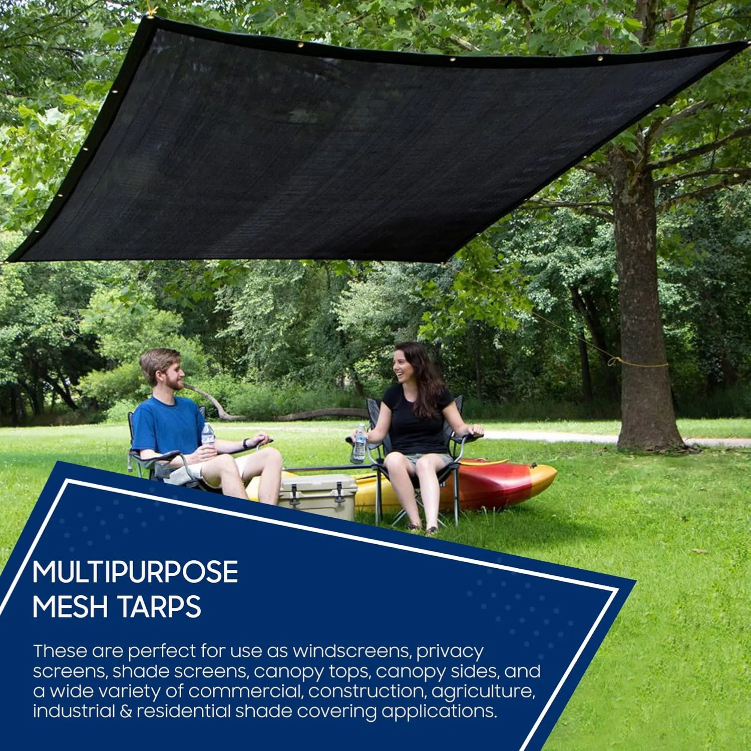 Tarps Now 6x10 ft Heavy Duty Mesh Tarp, 75% Sunblock Shade Cloth with Grommets & Reinforced Edges, Useful for Dump Trucks, Patio Privacy Screen, Wind Block, Canopies, & Pool Cover-Black