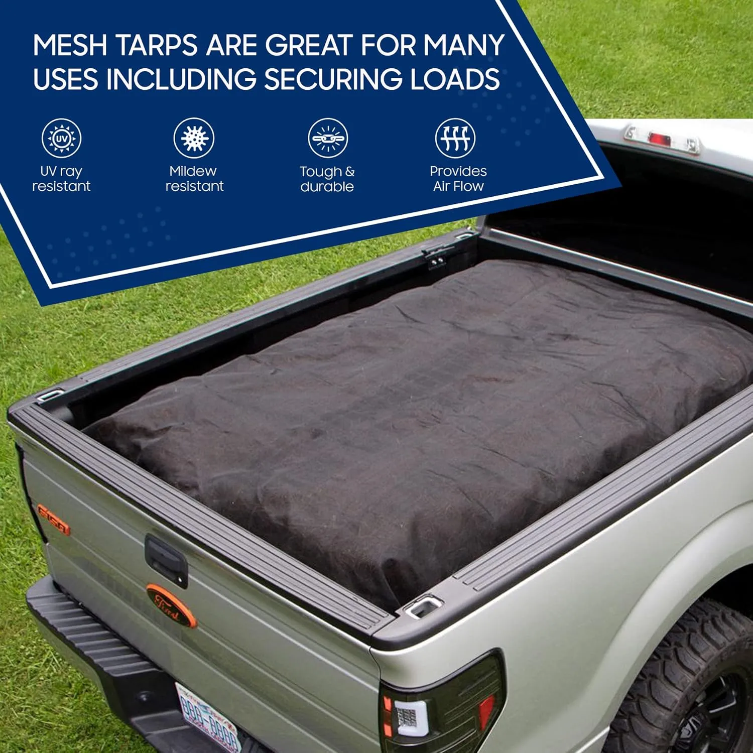 Tarps Now 6x10 ft Heavy Duty Mesh Tarp, 75% Sunblock Shade Cloth with Grommets & Reinforced Edges, Useful for Dump Trucks, Patio Privacy Screen, Wind Block, Canopies, & Pool Cover-Black