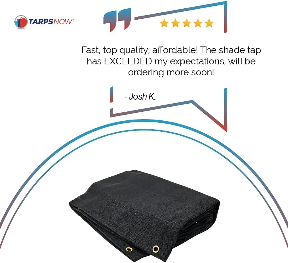 Tarps Now 6x10 ft Heavy Duty Mesh Tarp, 75% Sunblock Shade Cloth with Grommets & Reinforced Edges, Useful for Dump Trucks, Patio Privacy Screen, Wind Block, Canopies, & Pool Cover-Black