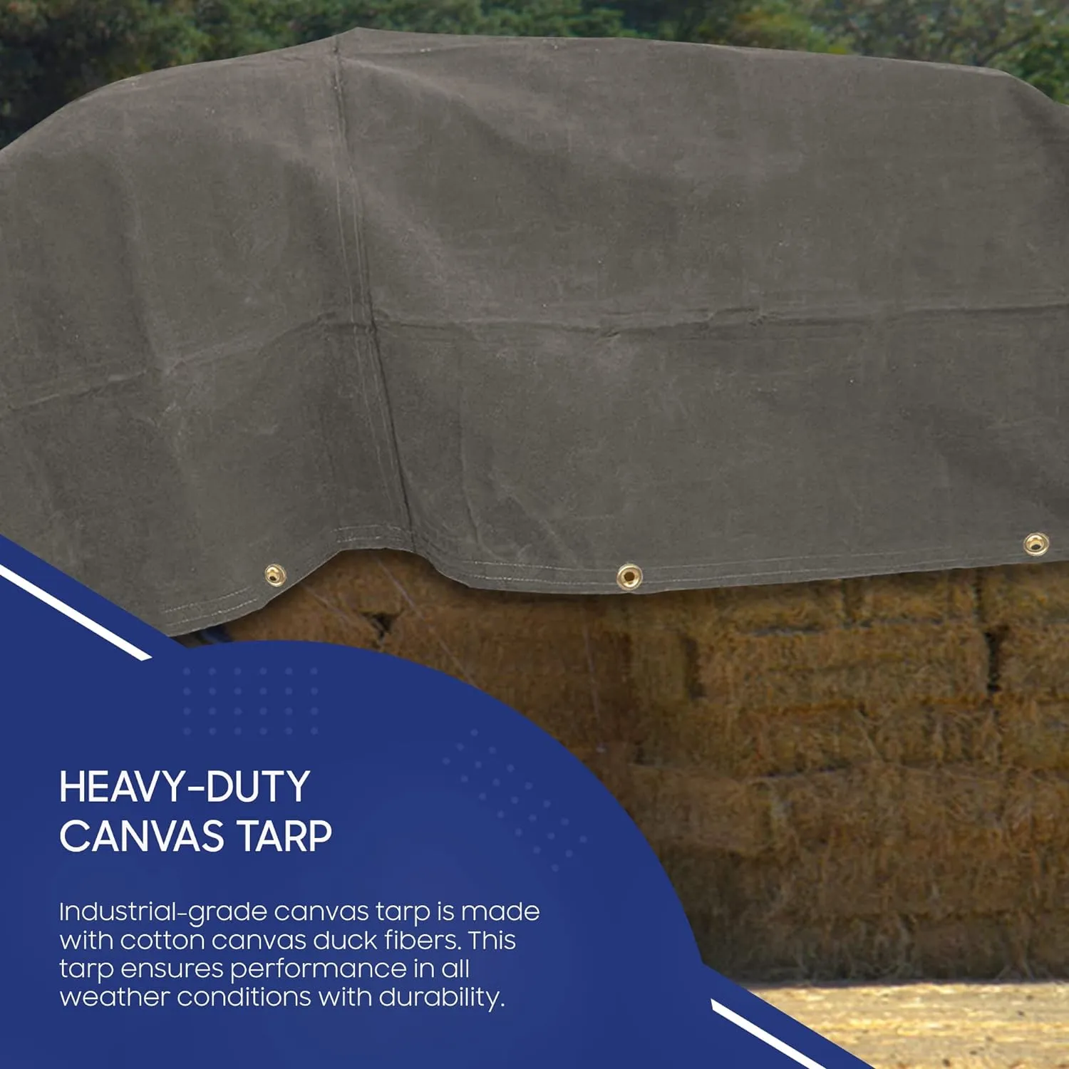 Tarps Now 8x10 ft Fire Retardant Canvas Tarp | 18 MIL Heavy Duty, Flame Retardant, Tear Resistance, Reinforced Edges, Brass Grommets | Ideal for Fire Prevention, Construction, Repairs | Olive Color