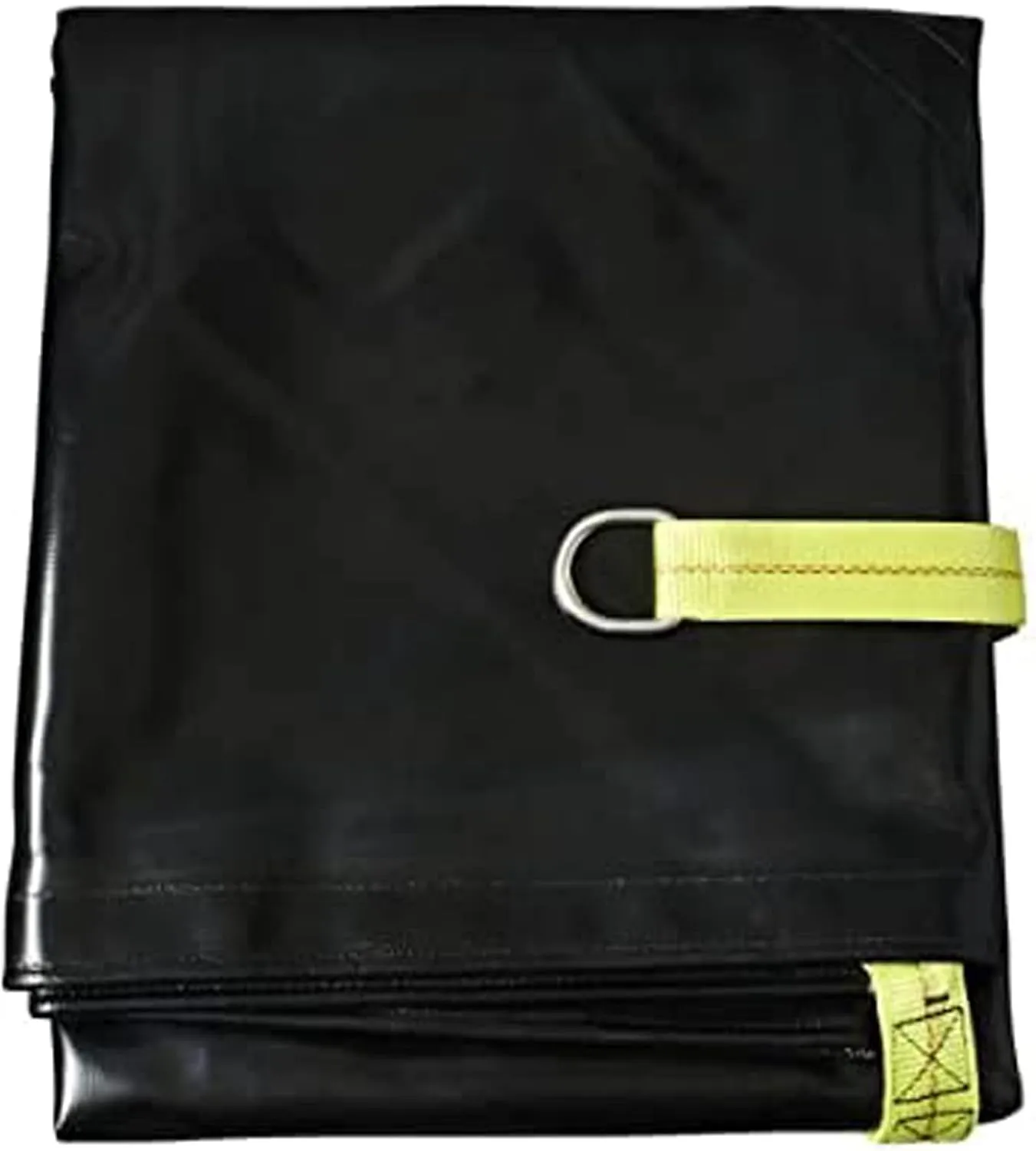 Tarps Now Debris Lifting Tarp, (8' X 8') with 8 Steel D-Rings and Strong Yellow Webbing - Heavy Duty Multi Purpose Tear-Off Tarpaulin Sheet for Lifting Debris, Dirt from Construction Site - Black