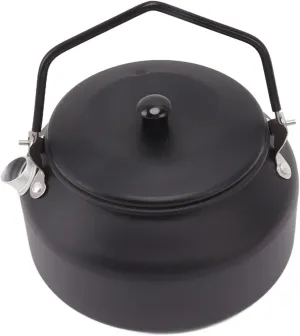 Tea Pot, 0.9L Universal Camping Kettle with Storage Bag for Hiking Picnic Fishing (Matte Black)