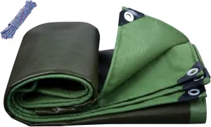Tent Canvas Shade Cloth Tarpaulin Waterproof Heavy Duty Thicken Tarps Rainproof Cloth with Grommets,4.9X6.5ft/1.5X2m