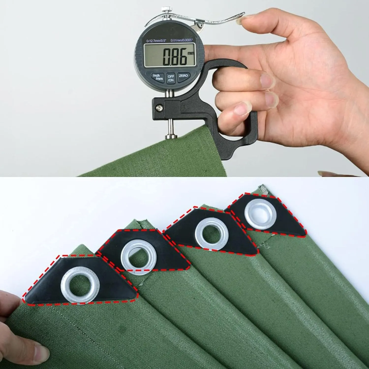 Tent Canvas Shade Cloth Tarpaulin Waterproof Heavy Duty Thicken Tarps Rainproof Cloth with Grommets,4.9X6.5ft/1.5X2m