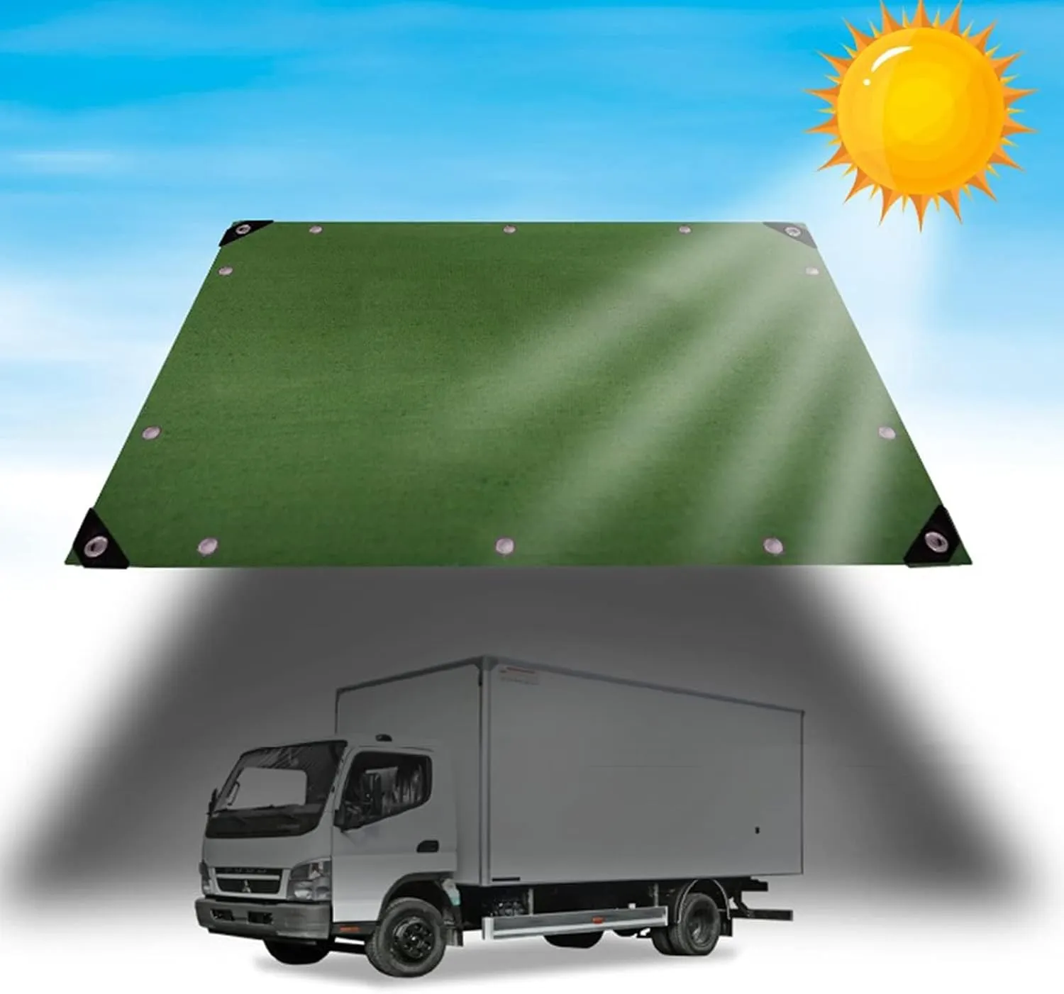 Tent Canvas Shade Cloth Tarpaulin Waterproof Heavy Duty Thicken Tarps Rainproof Cloth with Grommets,4.9X6.5ft/1.5X2m