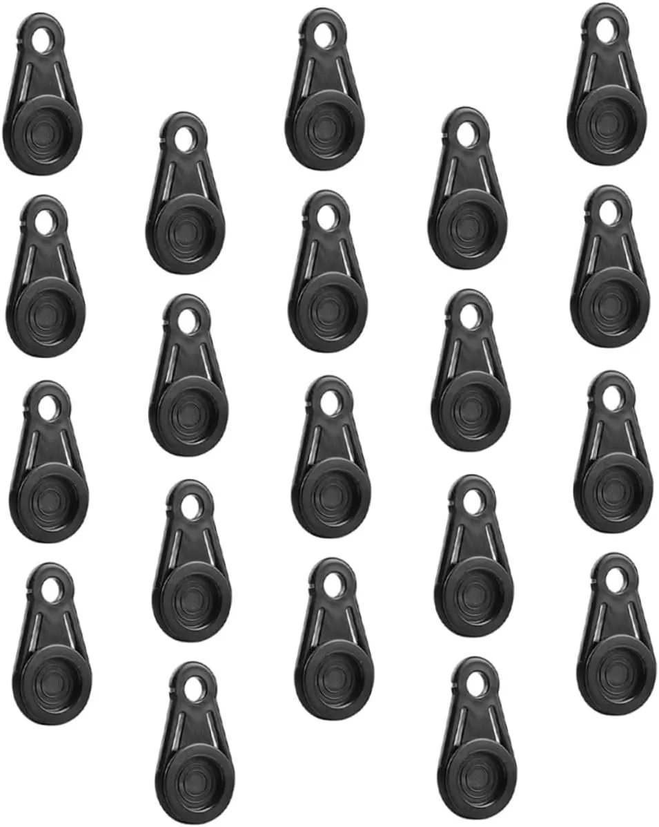 Tent Drawstring Buckle 16pcs Tarp Grabbers Tent Accessories for Ground Tarp Plastic Clamp Fixator Tools