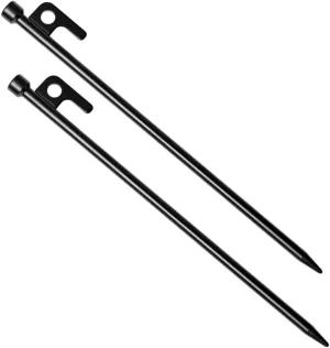 Tent Fixing Ground Stakes 2pcs Metal Tent Pegs Durable for Camping Tarp Stakes Easy Drive
