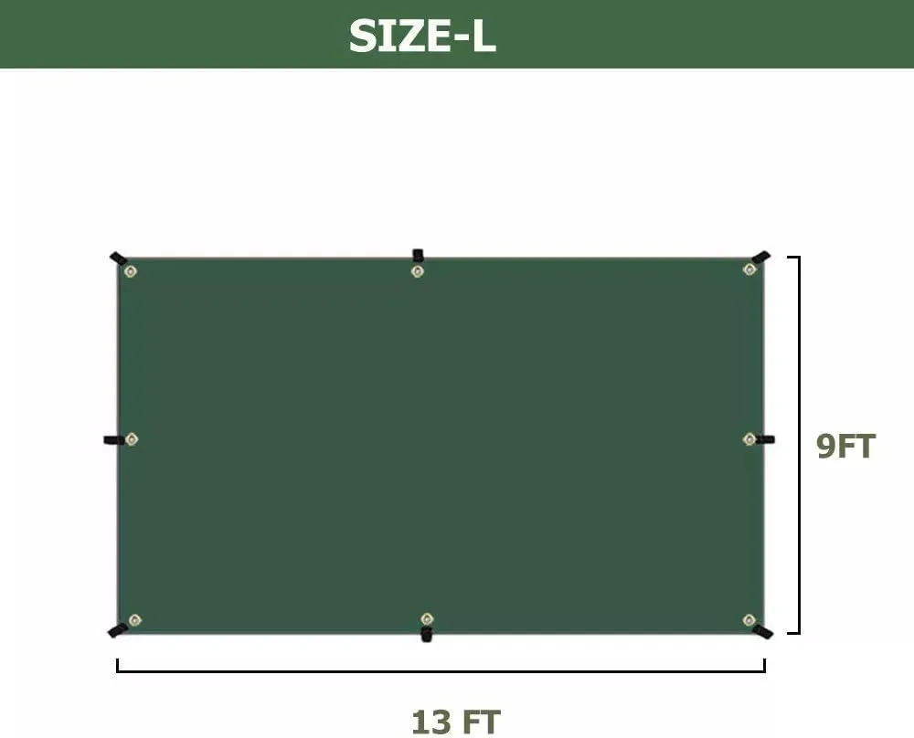 Tent Footprint, KANCOKIT PU 3000 Waterproof Tent Ground Cloth Extra Large Size for 3-8 Person Family Camping Tents Ground Sheet Mat with 6 Tent Stakes for Camping Hiking Picnic Backpacking (13 x 9 FT)