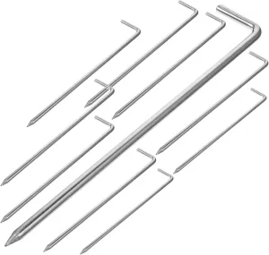 Tent Ground Pegs 10pcs Aluminum Stakes Ground Nails Tent Stakes Aluminum for Tarp Camping Hiking Canopy
