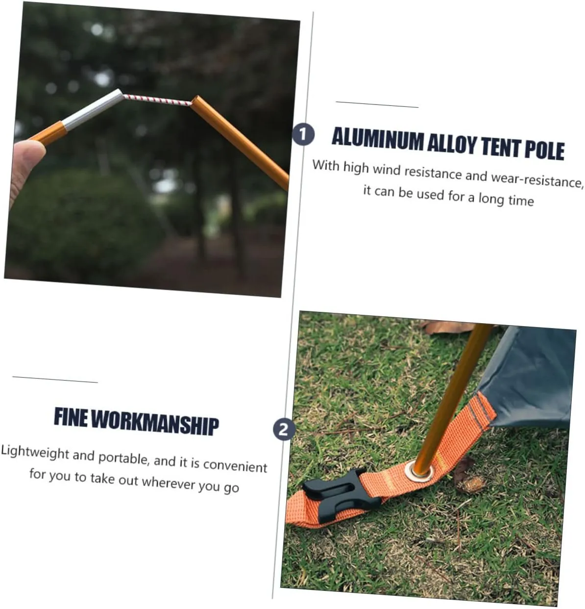 Tent Poles Tent Anchors Heavy Duty Tent Stakes Lightweight Tent Footprint Tarp for Camping Pop up Tent