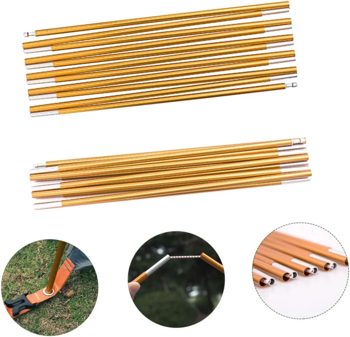 Tent Poles Tent Anchors Heavy Duty Tent Stakes Lightweight Tent Footprint Tarp for Camping Pop up Tent