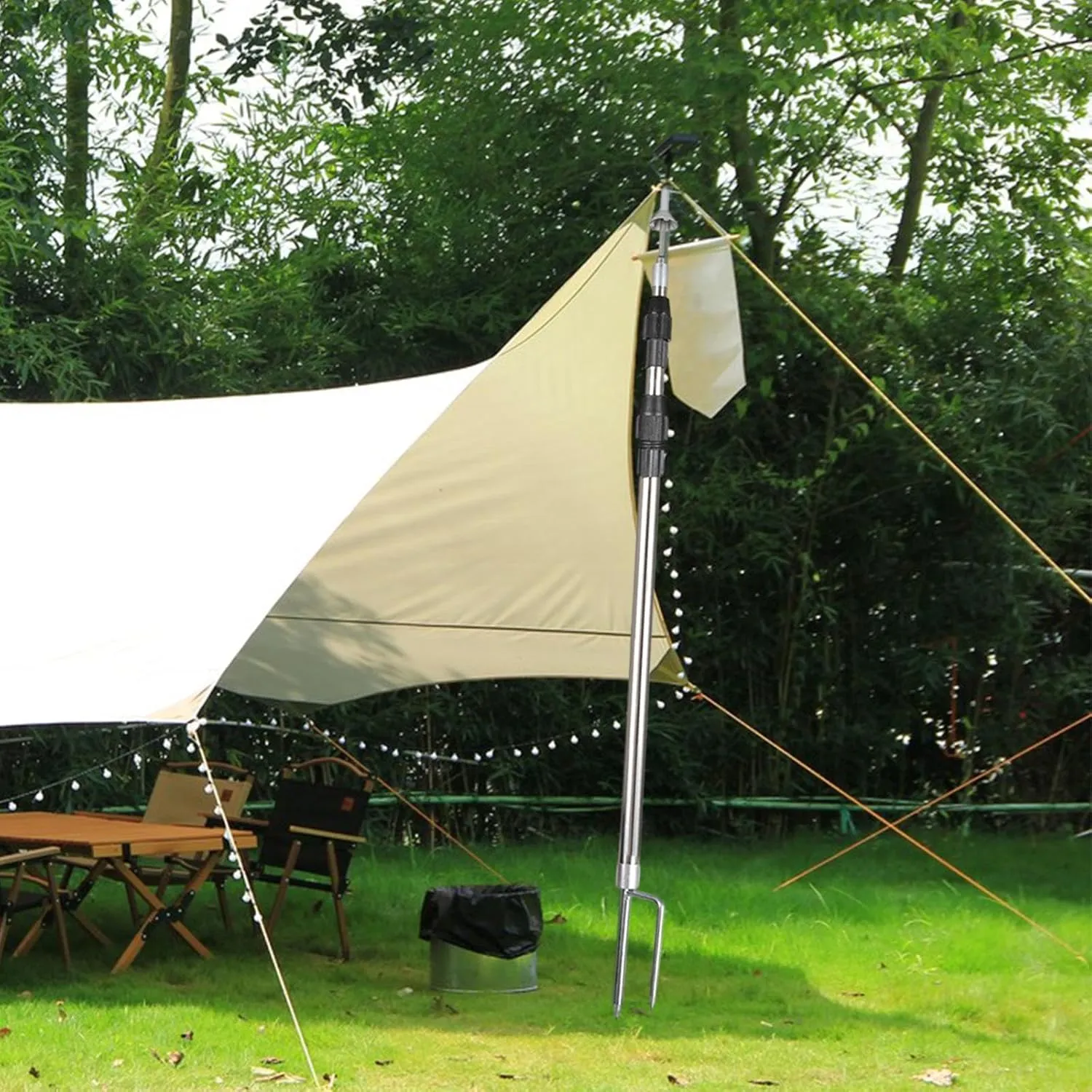 Tent Tarp Poles Replacement Poles Heavy Duty Portable Stainless Steel Tent Pole Canopy Poles for Sports Backpacking Awning