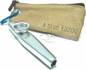 The Original Blue Kazoo - Aluminum Musical Instrument - Ultralight Backpacking Kazoo - Includes Canvas Bag & Carabiner - Easy to Carry - Kazoos For Kids & Adults