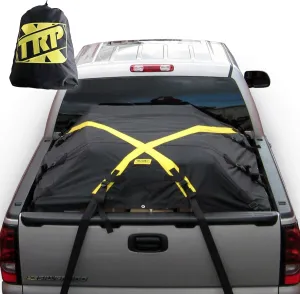 The X-Cover by TRPx - Trailer and Truck Bed Cover Small – Integrated Heavy Duty Black Tarp and Tie Down System. Fits: Extra Short Bed, Short Bed and Utility Trailers up to 5'6"