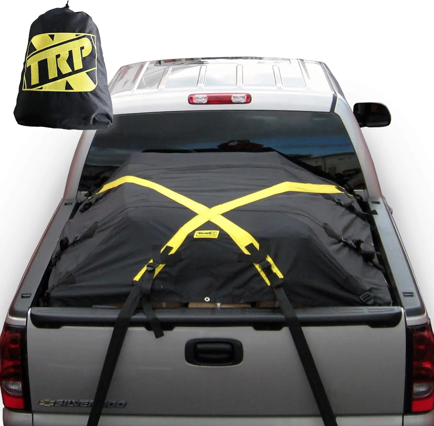 The X-Cover by TRPx - Trailer and Truck Bed Cover Small – Integrated Heavy Duty Black Tarp and Tie Down System. Fits: Extra Short Bed, Short Bed and Utility Trailers up to 5'6"