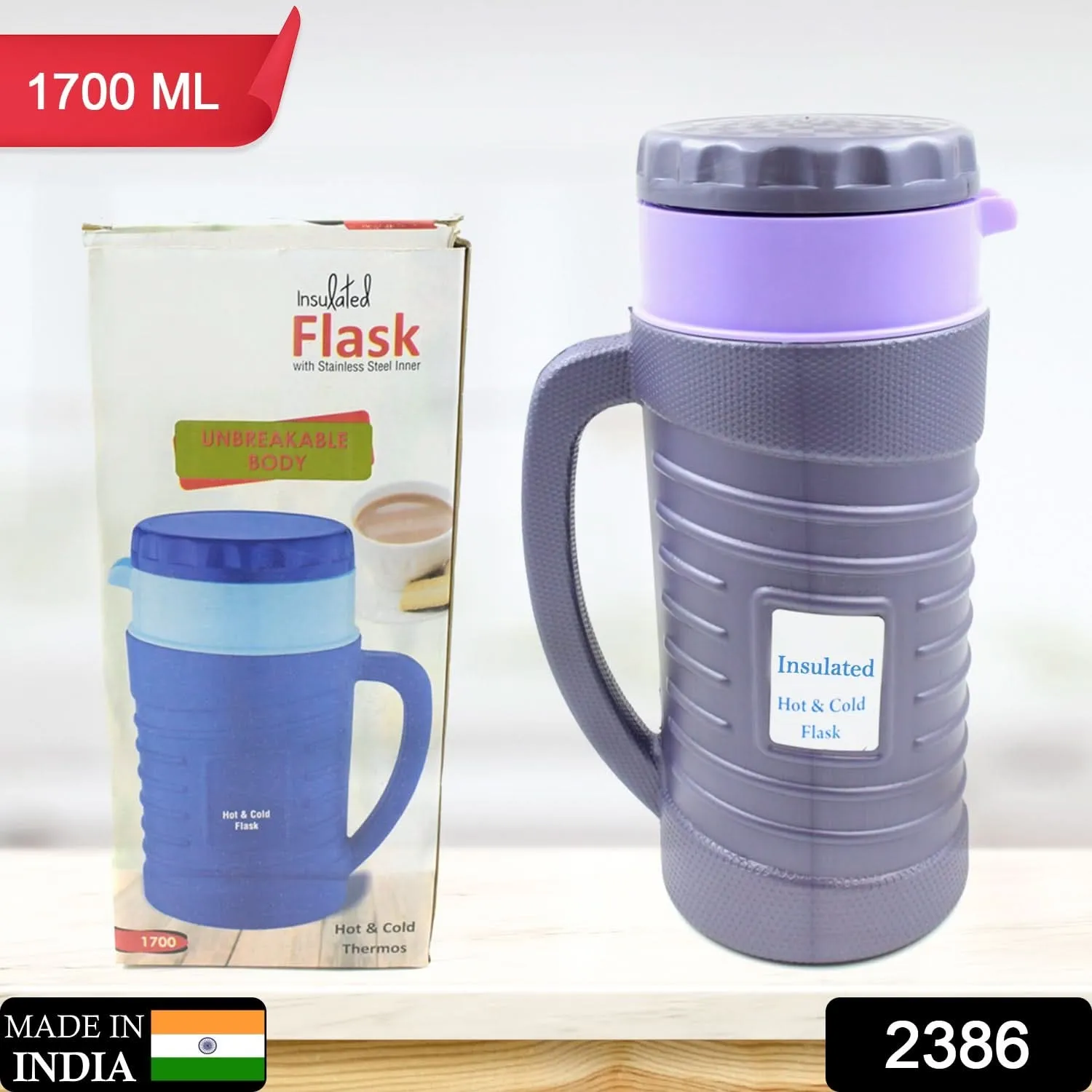 Thermos Insulated Vacuum Flask - Leakproof Hot & Cold Kettle (1200ml & 1700ml)