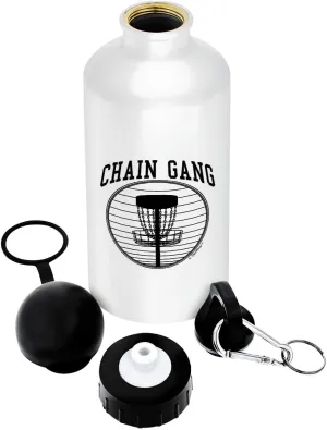 ThisWear Disc Golf Gifts For Men Disc Golf Chain Gang 18oz Aluminum Water Bottle with Carabiner Clip & Sport Top