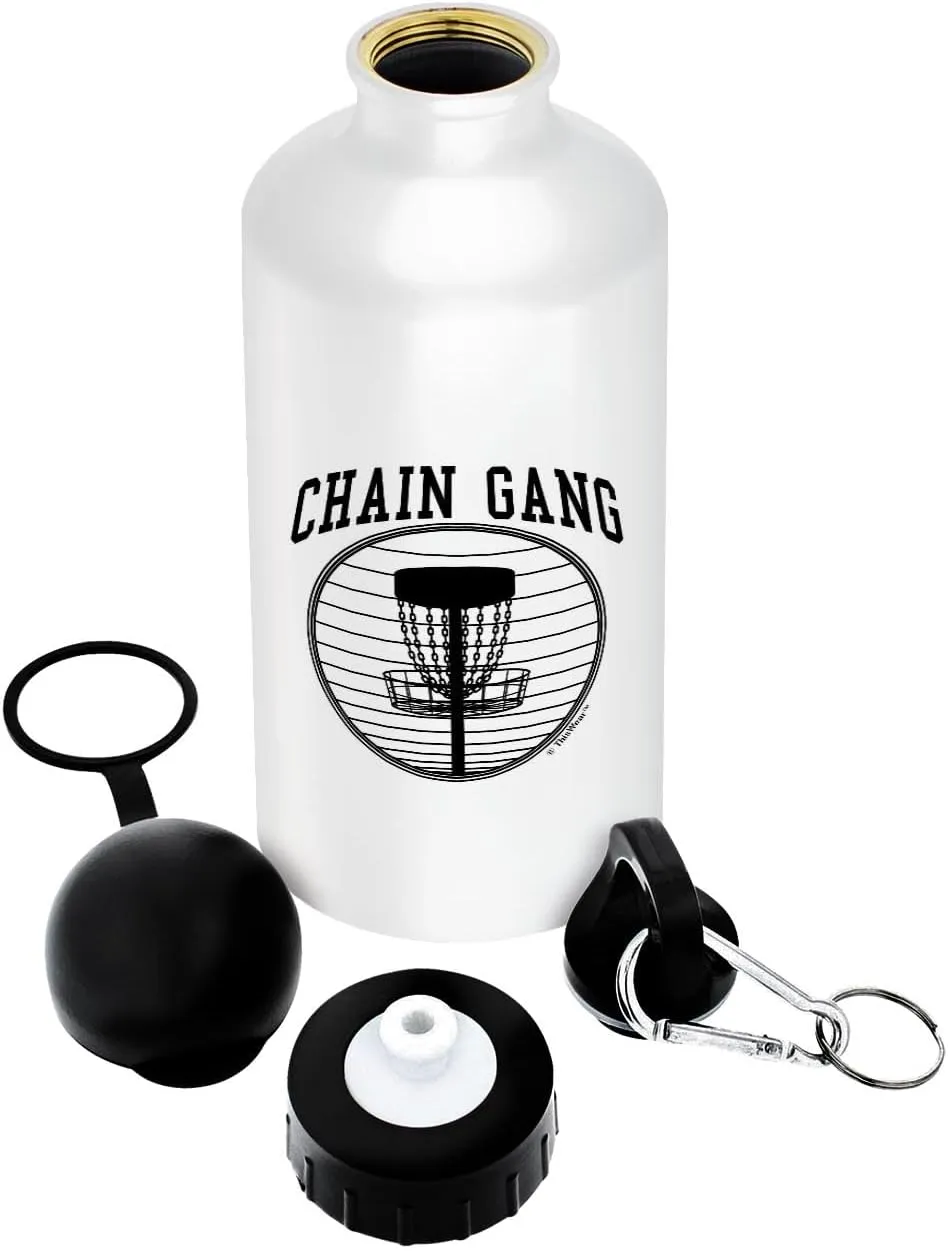 ThisWear Disc Golf Gifts For Men Disc Golf Chain Gang 18oz Aluminum Water Bottle with Carabiner Clip & Sport Top