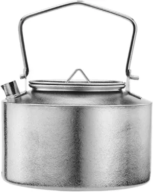 Ti Kettle 980ml Folding Handle Filter Camping Teapot Coffee Pot, Portable Coffee Boil Water Pot for Outdoor Camping Hiking Travel Backpacking(ice flower style)