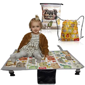 Toddler Airplane Bed - Airplane Seat Extender for Kids - Baby Travel Essentials for Flying - Airplane Must Haves for Toddlers - Airplane Foot Rest Hammock for Kids with Drawstring Backpack